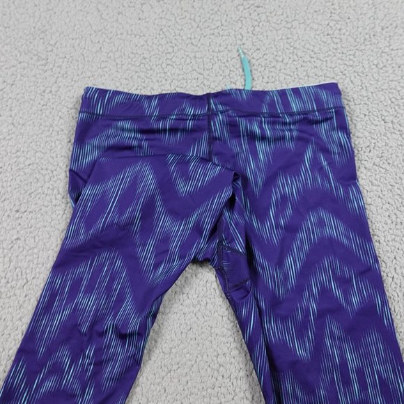 ROXY Capri Leggings Womens Small Blue Pattern Drawstring Run Swim Surf Stretch - Picture 14 of 15